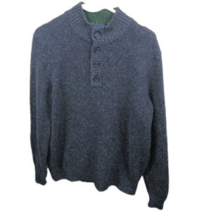 Izod Men's Navy Blue Partial Button Front Sweater Size Medium
